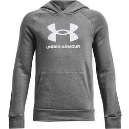 Under Armour Rival Fleece Big Logo Hoodie 025 castlerock light heather/white 127-137 cm