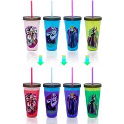 Silver Buffalo Disney Villains Color-Changing Plastic Tumblers Set of 4