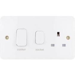 Schneider Electric Lisse 45a Double-pole Cooker Control Unit With Switched 13a Socket GGBL4001