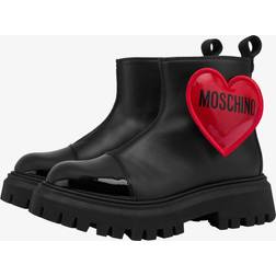 Moschino Kids Heart patent leather boots multicoloured