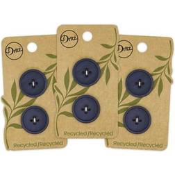 Dritz 23mm Recycled Paper Round Buttons Dark Blue