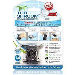 Tubshroom black chrome award-winning drain protector prevent clogged tub drains