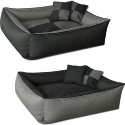 BedDog Hundsäng MAX QUATTRO 4in1 Fyrkantig Hundkudde Med Avtagbart Locket Tvättbar M Grå/Antracit