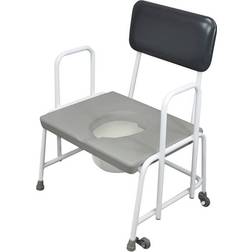 Loops Height Adjustable Bariatric Commode Chair 7.5 Litre Pail 254kg Weight Limit