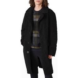 Men's Faux-Shearling Topcoat BLACK