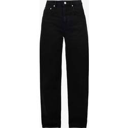 Frame Womens Film Noir Le Ultra High-rise Barrel-leg Jeans