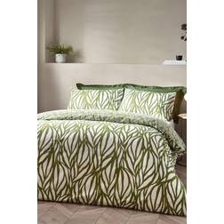 Frond Abstract Cotton Rich Reversible Duvet Cover Green