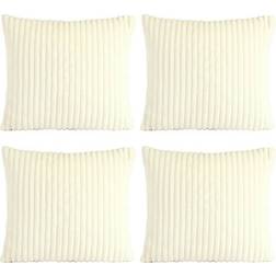 Sienna Ribbed Soft Fleece Cushion Cover White