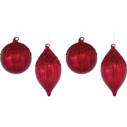 Melrose Set of 4 Sequined Drop Christmas Tree Ornament