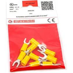 ELPRESS Isoleret Gaffelkabelsko A4653g, 4-6mm2, ø5 I Poser Af 10 Stk