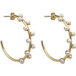 CU Jewellery Pearl hoop örhänge Guld