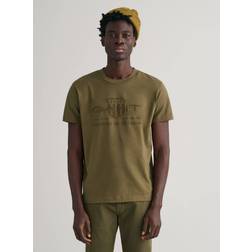 Gant Embroidered Logo Cotton T-Shirt in Regular Fit with Short Sleeves