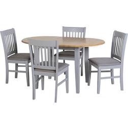 SECONIQUE Oxford Extending Dining Set 135cm 5pcs