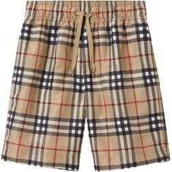 Burberry Boy's Malcolm Vintage Check-Print Swim Trunks - Beige