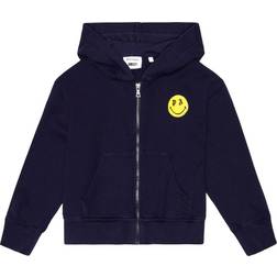 Palm Angels Kid's Smiley Logo Cotton Hoodie - Blue