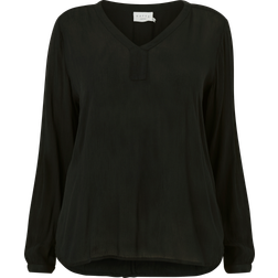 Kaffe Curve KCami Langærmet Bluse, Black Deep