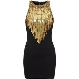 Balmain Embellished minidress gold