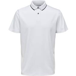 Selected Short Sleeved Coolmax Polo Shirt - Bright White