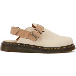 Dr. Martens Jorge II Suede & Leather Slingback Mules -Parchment Beige