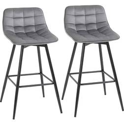 Homcom Set of 2 Dining Chairs Bar Stool 88cm 2pcs