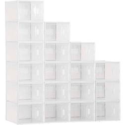 Homcom Stackable Clear Shoe Rack 35x19cm 18pcs