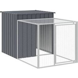 vidaXL Hønsehus med løbegård 110x201x110 galvaniseret stål antracit