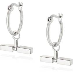 Daisy Stacked T Bar Sterling Silver Earrings EB8010_SLV