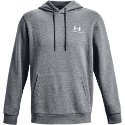 Under Armour Men's Essential Fleece Hoodie - Pitch Grey Medium Heather/White