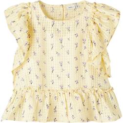 Name It Kid's Printed Short Sleeved Top - Double Cream