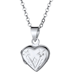 Bling Jewelry Heart Locket Necklace - Silver