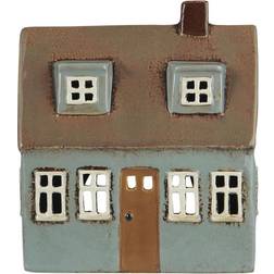 Ib Laursen Nyhavn House for Tea Light Grey/Brown Fyrfadsstage 17.5cm