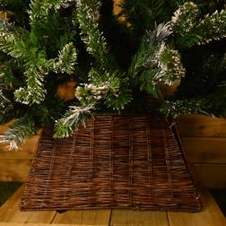 Premier 52cm 26cm Natural Brown Wicker Skirt Christmas Tree Skirt