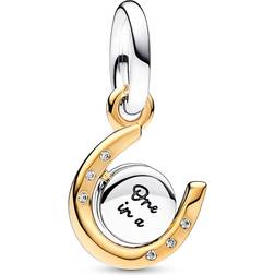 Pandora Pendants & Charms Two-tone Spinning Disc Horseshoe Dangle Charm gold Pendants & Charms for ladies