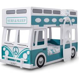 Julian Bowen Campervan White/Green Bunk Bed 105x209cm