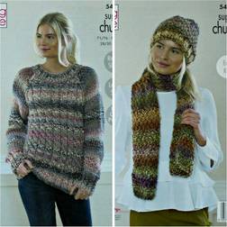 King Cole Explorer Jumper, Hat and Scarf Pattern, 5455