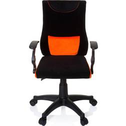 hjh OFFICE 670480 Kinder- Jugenddrehstuhl KIDDY PRO AL Stoff Schwarz/Orange