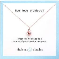 Chelsea Charles Pickleball Charm Necklace, Men's, Rose Gold