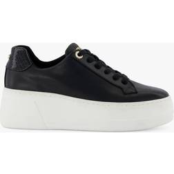 Dune London Episode Leather Reptile Detail Flatform Trainers