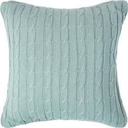 Homescapes Duck Egg Cable Knit Duck Cushion Cover Blue