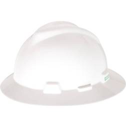 MSA V-Gard Protective Hats, Fas-Trac Ratchet, Slotted Hat, White