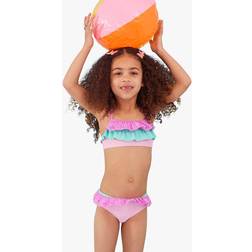 Accessorize Angels Kids' Laser Cut Ruffle Detail Bikini, Multi