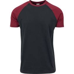 Urban Classics T-shirt av Raglan Contrast Tee Herr svart/bordeaux