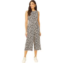 Mela London Animal Print Sleeveless Culotte Jumpsuit, Cream