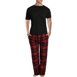 SleepHero Men's Short Flannel Pajama Set Buffalo check Buffalo check