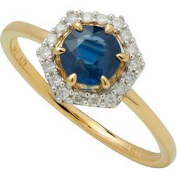 Gemondo Halo Engagement Ring - Gold/Sapphire/Diamonds