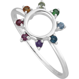 Gemondo Rainbow Sunburst Ring - Silver/Multicolour