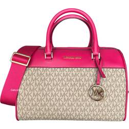 Michael Kors jet set travel medium shoulder duffle bag mk carmine pink multi