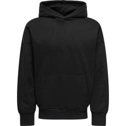 Only & Sons Avslappnad Hoodie Sweatshirt Svart