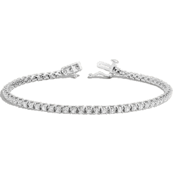 Aurate Classic Diamond Tennis Bracelet - Silver/Transparent