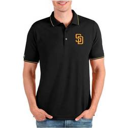 Antigua San Diego Padres Affluent Polo Black/Gold Black/Gold